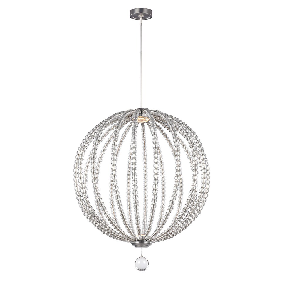 image 1 of Oberlin LED 2 Light Large Spherical Ceiling Pendant Satin Nickel
