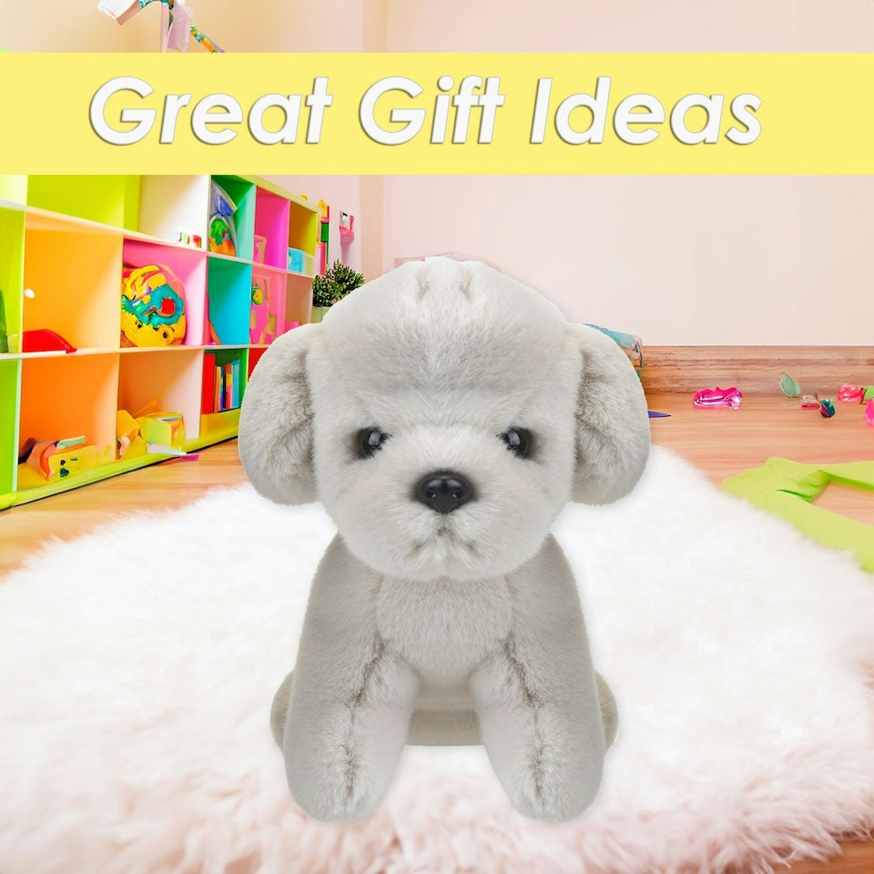 image 1 of Dog Cream Soft Toy Fun Doggy Plush Cuddly Soft Fluffy Cute Puppy 20cm White