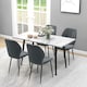 image 4 of HOMCOM Modern Style Kitchen Chairs Set of 4 with Flannel Upholstered