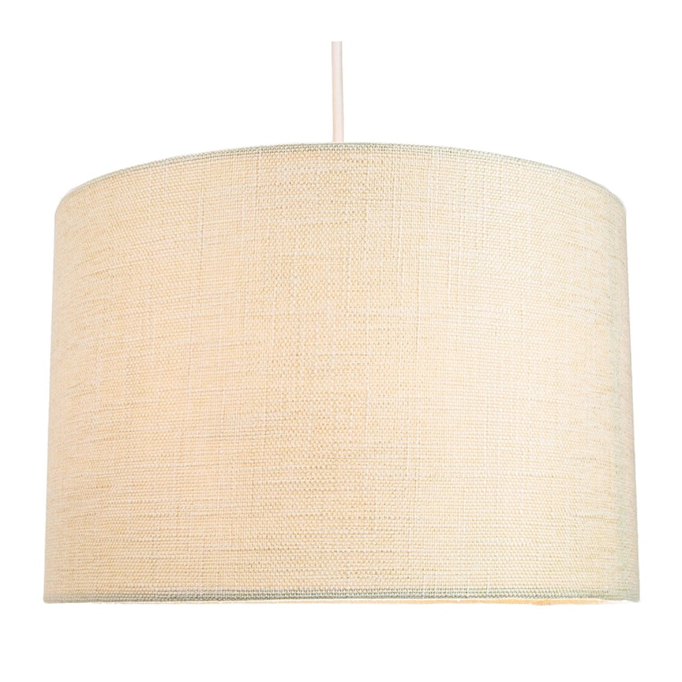image 1 of Contemporary and Sleek 12 Inch Cream Linen Fabric Drum Lamp Shade 60w Maximum | Cream | Cream | 1