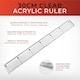 image 7 of Pack of 6 30cm Acrylic Cutting, Ruler with Steel Edge - Clear Transparent Crafts