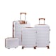 image 1 of Living and Home 4 Wheels Lockable Travel Suitcase Set of 4 - 28+24+20+14 Inch with White Brown | White | 4