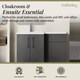 image 3 of Balterley Left-Hand Bathroom Vanity and WC Unit Combination with Basin, with Handles | Grey | Gloss Grey