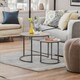 image 6 of Set Of 2 Round Nesting Tables Grey Grey