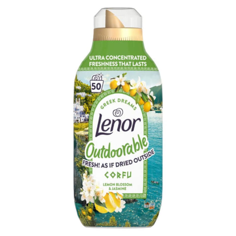 Lenor | Outdoorable Corfu Lemon Blossom and Jasmine Fabric Conditioner 50 Wash | 50 Wash x 1 Bottle | 1550ml