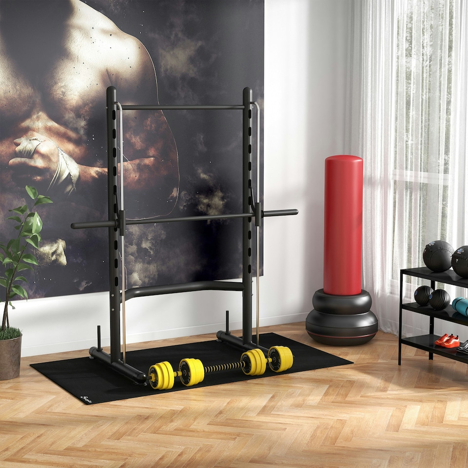 image 1 of HOMCOM 25KG Barbell & Dumbbell Set Fitness Exercise Home Gym Plate Bar Clamp Rod