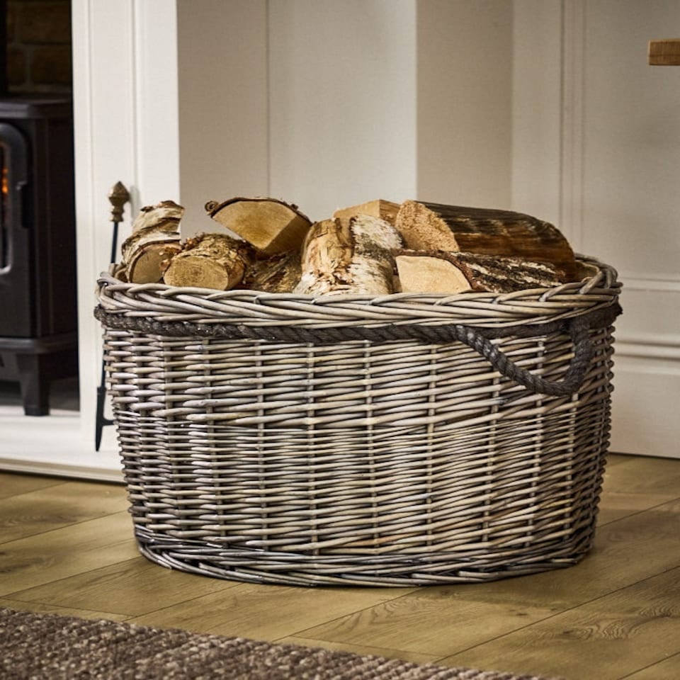 image 1 of Grande Woven Log Storage Basket N/A