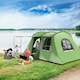 image 2 of Outsunny 3-4 Man Tunnel Tent with Sewn in Floor, 3000mm Waterproof 