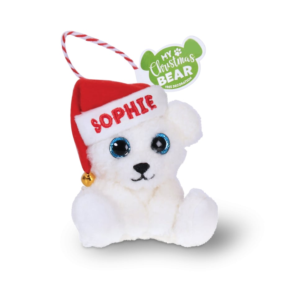 image 1 of Personalised My Christmas Bear Decoration - 100+ Titles - Sophie