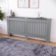 image 7 of Vida Designs Chelsea Radiator Cover Painted MDF Slatted Cabinet, Grey, 172cm