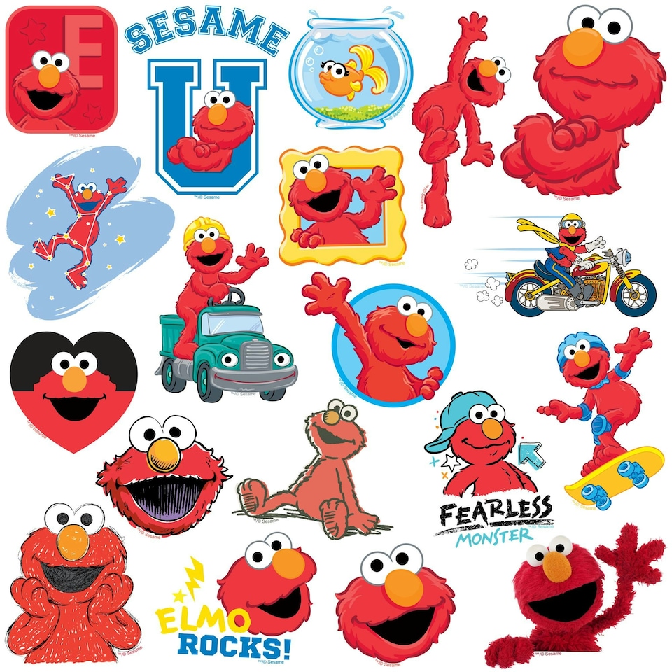 image 1 of Sesame Street Deluxe Elmo Stickers (Pack of 50) - Multicoloured - One Size