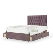 Majestic 1000 Pocket Sprung Mauve Naples Velvet 4 Drawer Divan Set And Lona Headboard Double