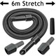 image 2 of SPARES2GO 6m Extra Long Extension Pipe Hose Kit compatible with Vax Vacuum Cleaner (6 Metre Hose + 3 x Adaptors)