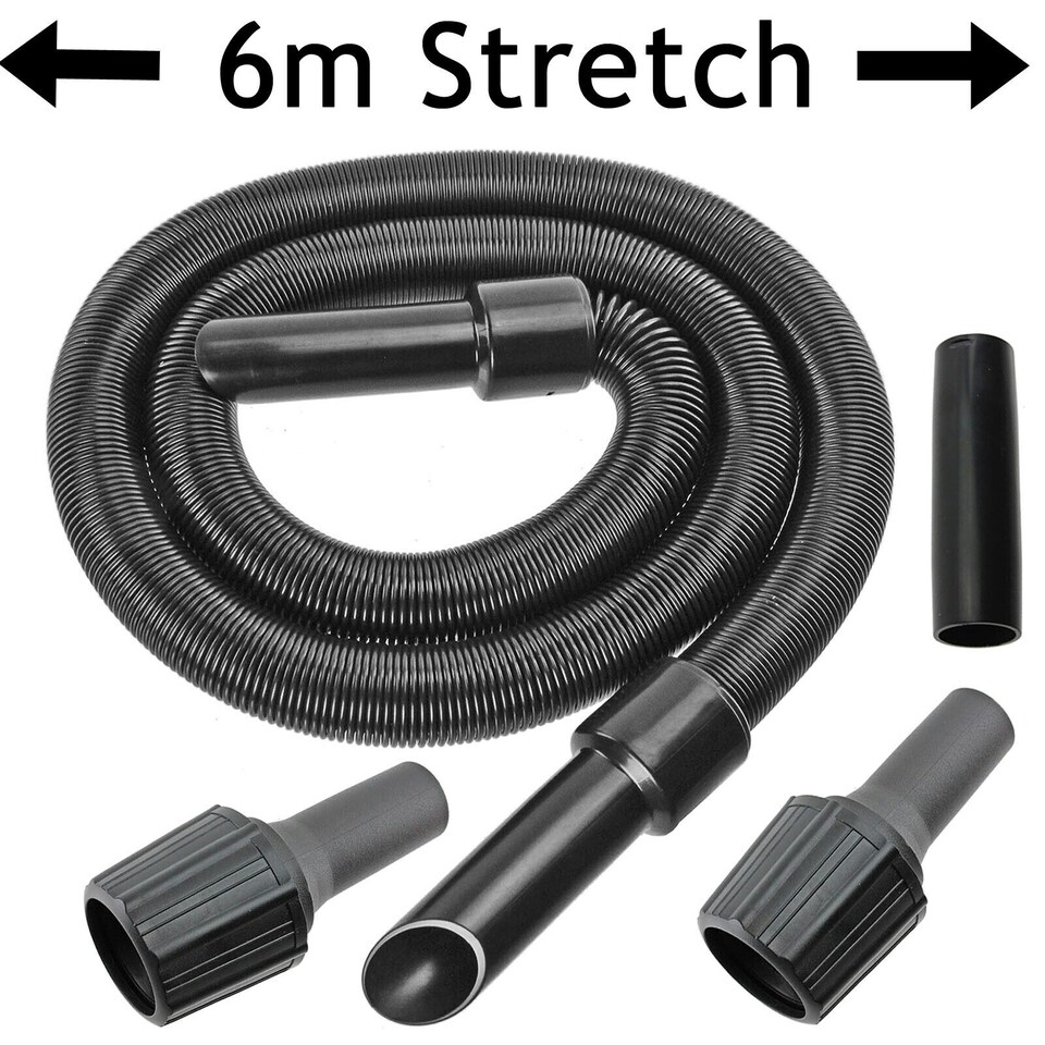 image 1 of SPARES2GO 6m Extra Long Extension Pipe Hose Kit compatible with Vax Vacuum Cleaner (6 Metre Hose + 3 x Adaptors)