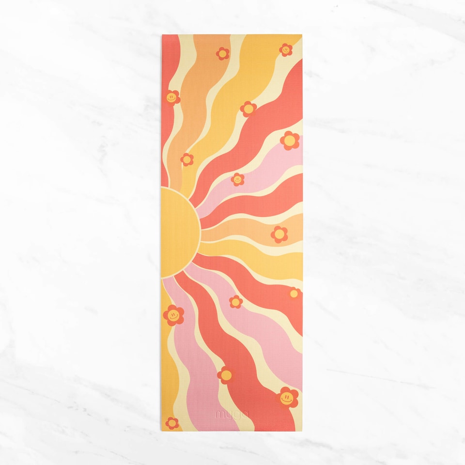 image 1 of Myga Groovy Print Yoga Mat | Orange