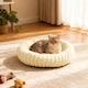 image 2 of Living and Home 6 Colour Soft Donut Pet Bed for Cats & Dogs,Warm & Cosy Retreat | Yellow | Pastel Yellow | M