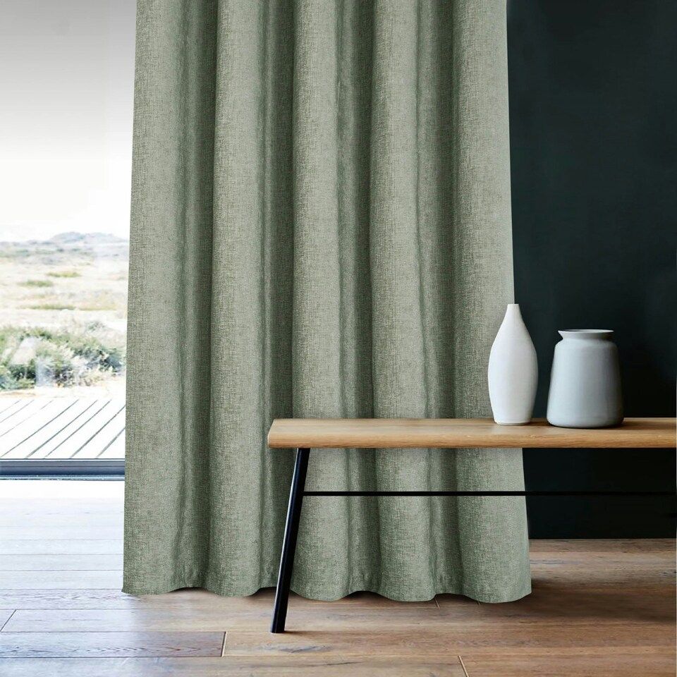 image 1 of Amberley Eyelet Thermal Door Curtain 66" x 84" - Sage