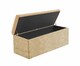 image 5 of 180cm Large Plain Safar Storage Ottoman Box, Mink Plush Velvet Upholstered Deep Storage Ottoman End of Bed Bench