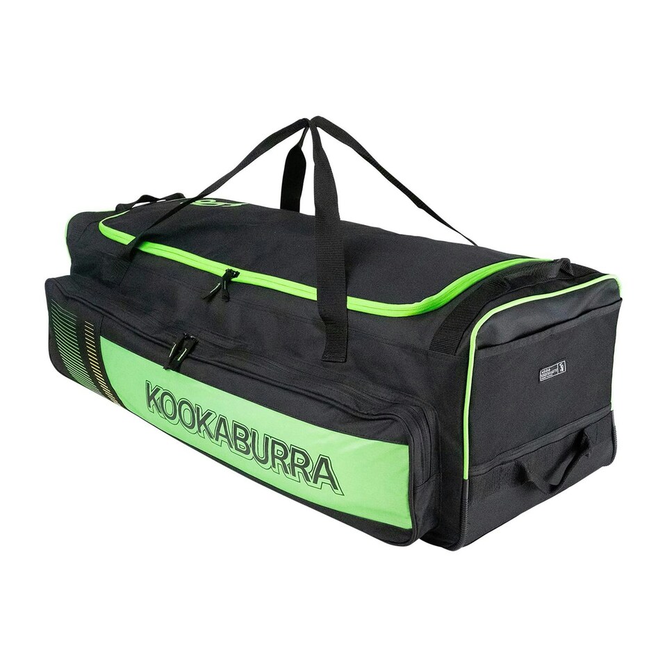 Kookaburra 4500 Cricket Wheelie Duffle Bag - Black/Neon Green - One Size