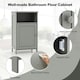 image 5 of COSTWAY Bathroom Floor Cabinet Single Door w/Shelf Grey Grey