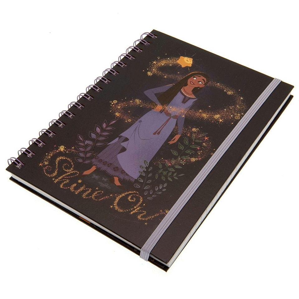 image 1 of Wish Shine On A5 Notebook - Black/Gold/Purple - One Size
