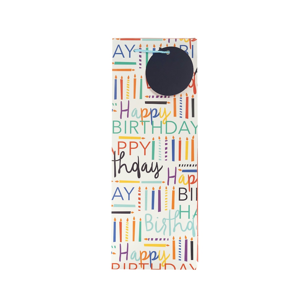 image 1 of Multipack of 3 Bottle Gift Bags | Party Bags for Presents | Birthdays | For Him/Her | Candles Design