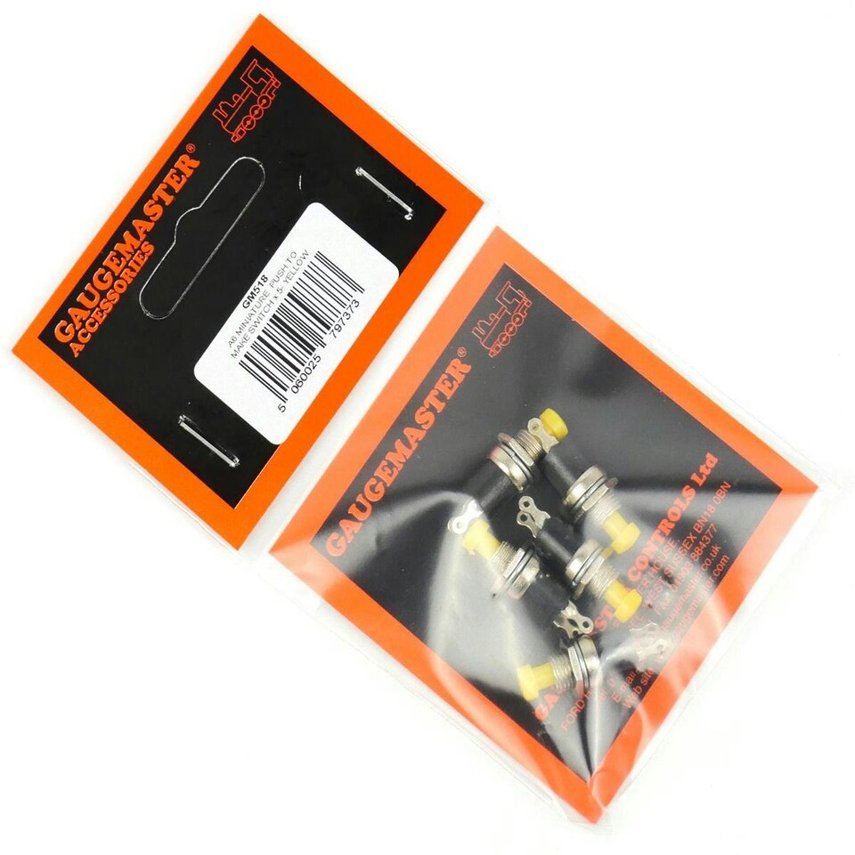 image 1 of Gaugemaster Electric Yellow Push to Make Switches (5)