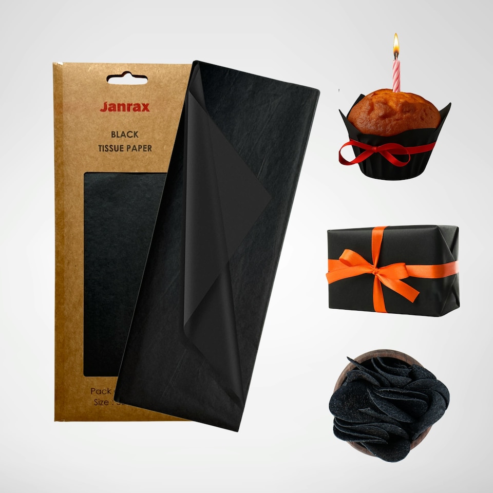 image 1 of Pack of 10 Black Acid Free 50 x 70cm Tissue Paper Sheets