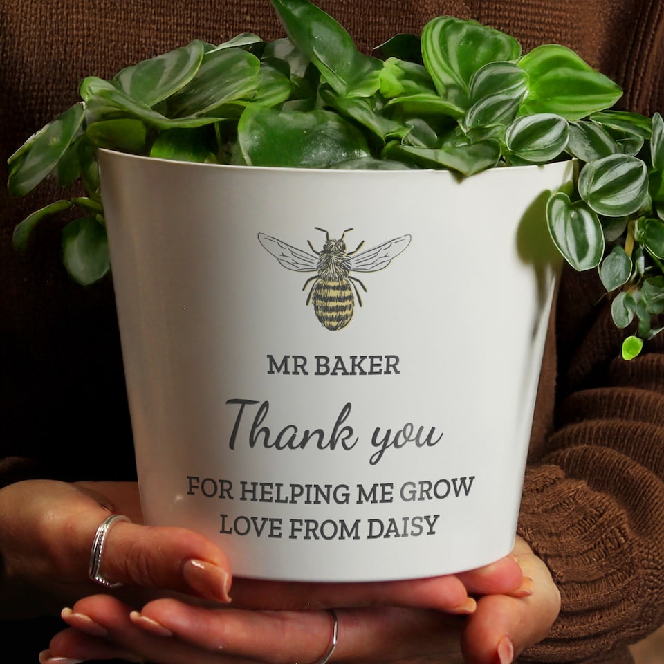 image 1 of Personalised Bee Large Plant Pot