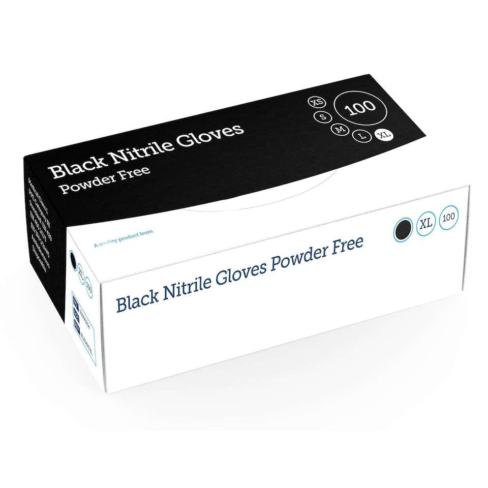 image 1 of 2000 x Small Black Nitrile Powder Free Gloves Puncture Resistant Ideal For Medical, Tattoo, Barber Shops & Mechanical Use