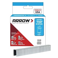 Arrow T50 Staples 12mm 1/2'' 1250pk - One Colour - One Size