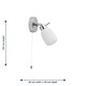 image 4 of Brom - Chrome Opal Glass IP44 Pull Cord Bathroom Wall Spotlight | Chrome | 1