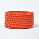 image 1 of Homescapes Burnt Orange Cotton Knitted Round Storage Basket - 37 x 21 cm Orange | M