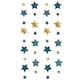 image 1 of Gold & Teal Trailing Star Hanging Decorations 5m