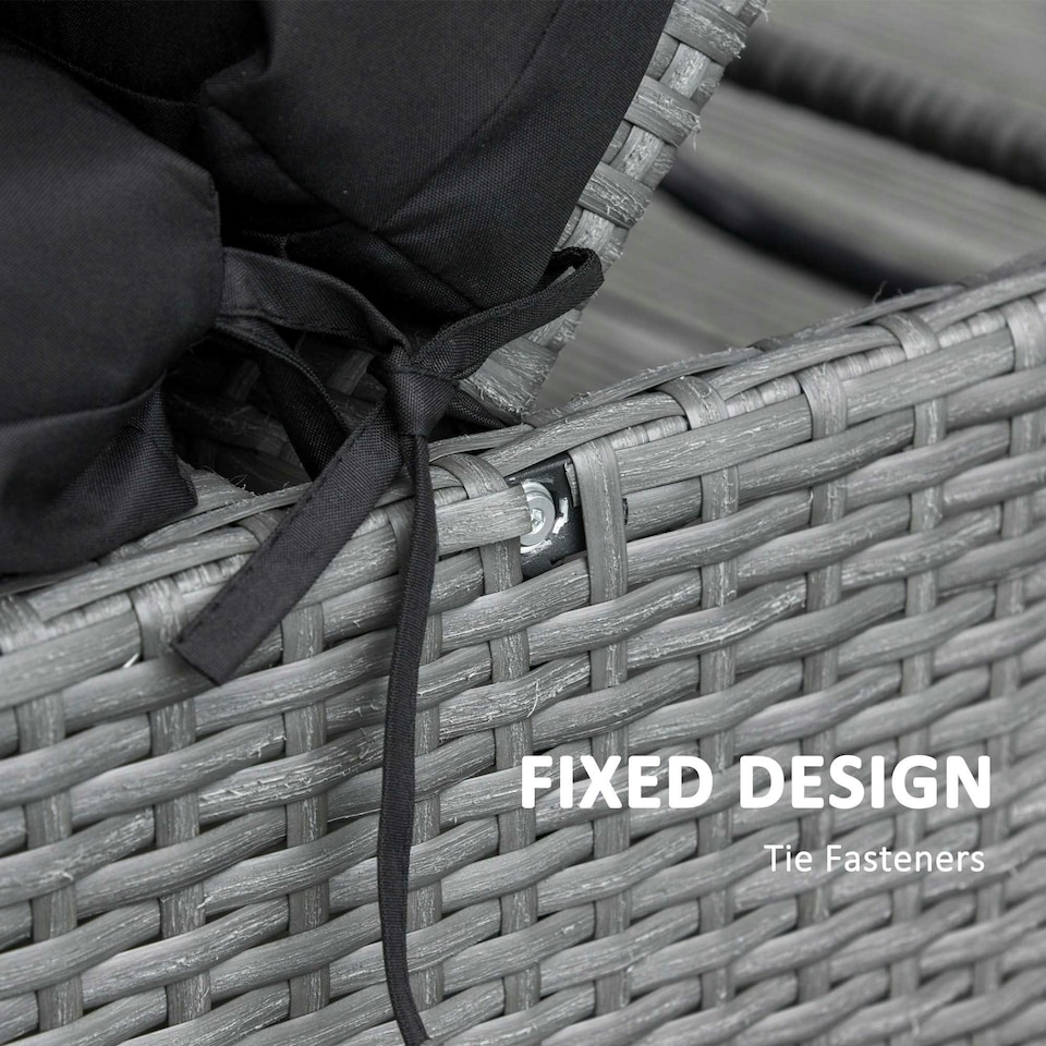 image 1 of Outsunny Set of 2 Sun Lounger Cushions, Replacement Cushions