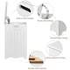 image 4 of Yaheetech Square Wooden Laundry Basket with Hinged Lid White White