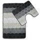 image 2 of Velosso Hex Stripe Bathmat Set Anti Slip | Orange