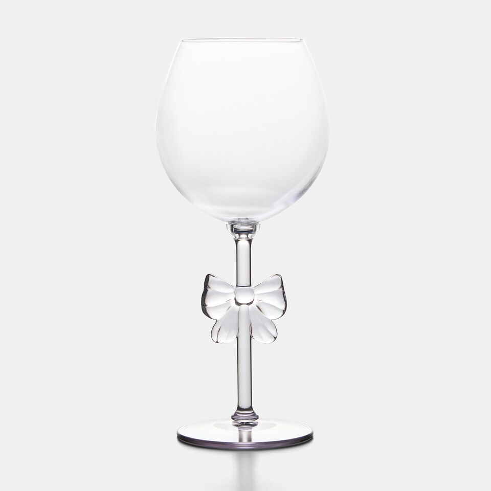 image 1 of OHS Set of 2 Bow Picnic Wine Glasses Plastic Reusable Champagne Flute