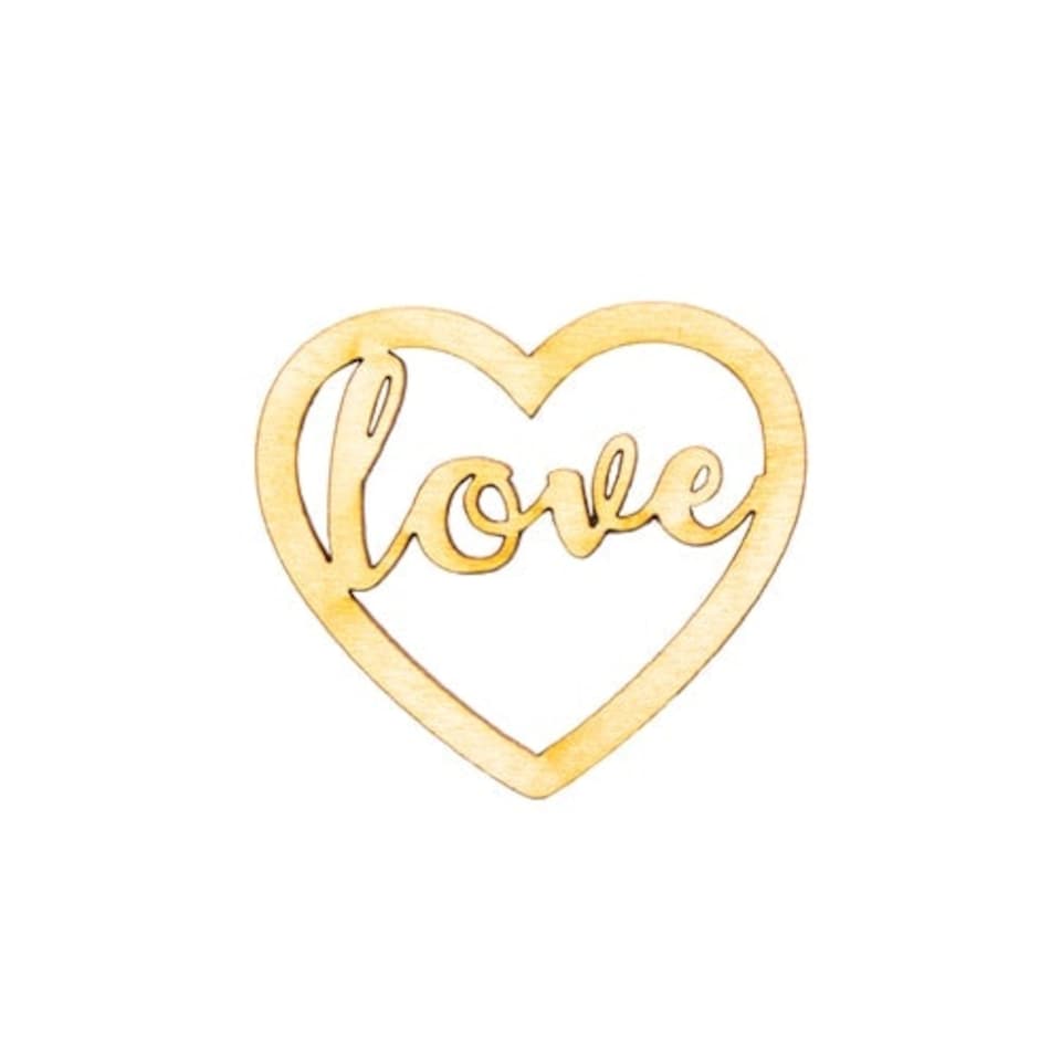 image 1 of Wooden Love Script Table Confetti 4cm - Pack of 12