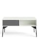 image 2 of Fur Coffee Table with 1 Drawer in Grey and White