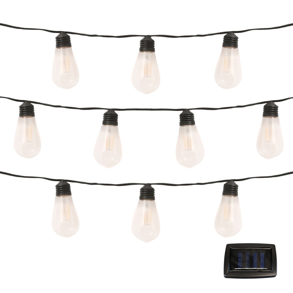 image 1 of Gardenwize 2m Solar Clear Filament LED String Lights Outdoor