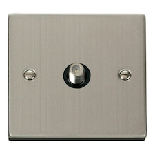 SE HOME Stainless Steel Satellite Socket 1 Gang Black | Stainless Steel