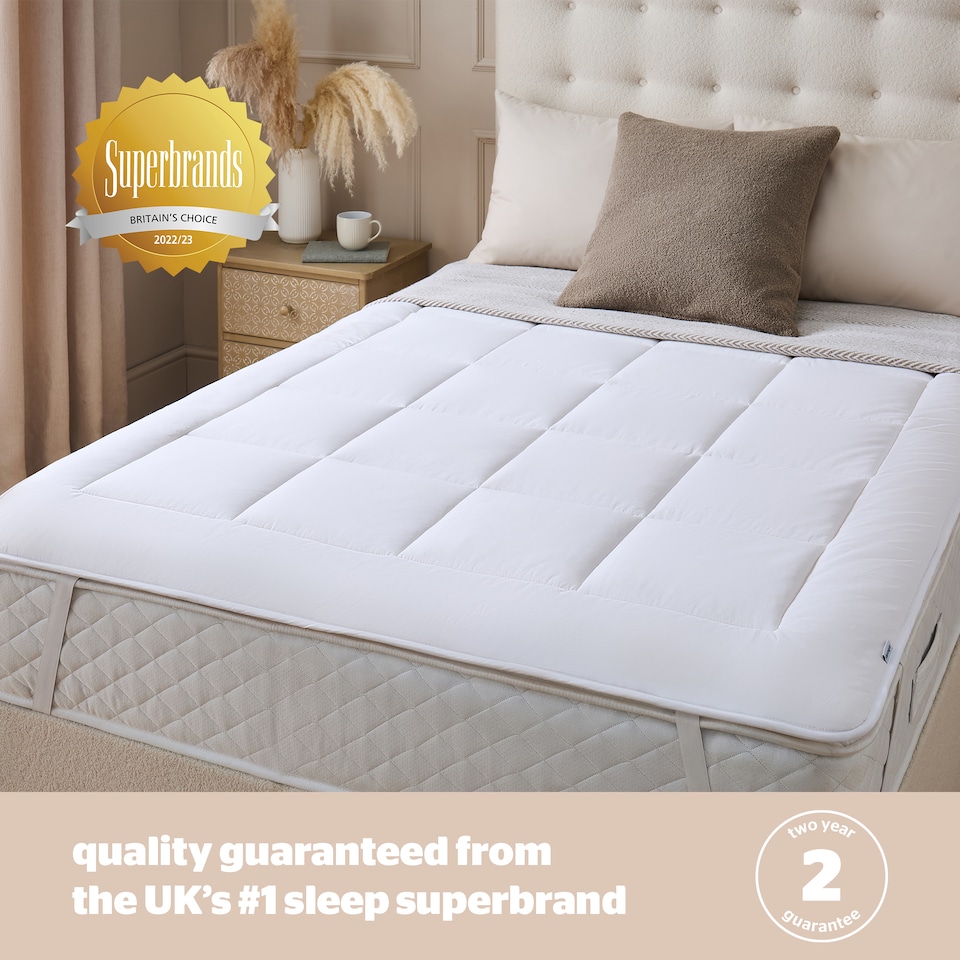 image 1 of Silentnight Natural Wool Collection Mattress Topper, Double | White | 1