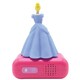 image 2 of Lexibook RL800DP 3D Disney Princess Childrens Clock with Night Light