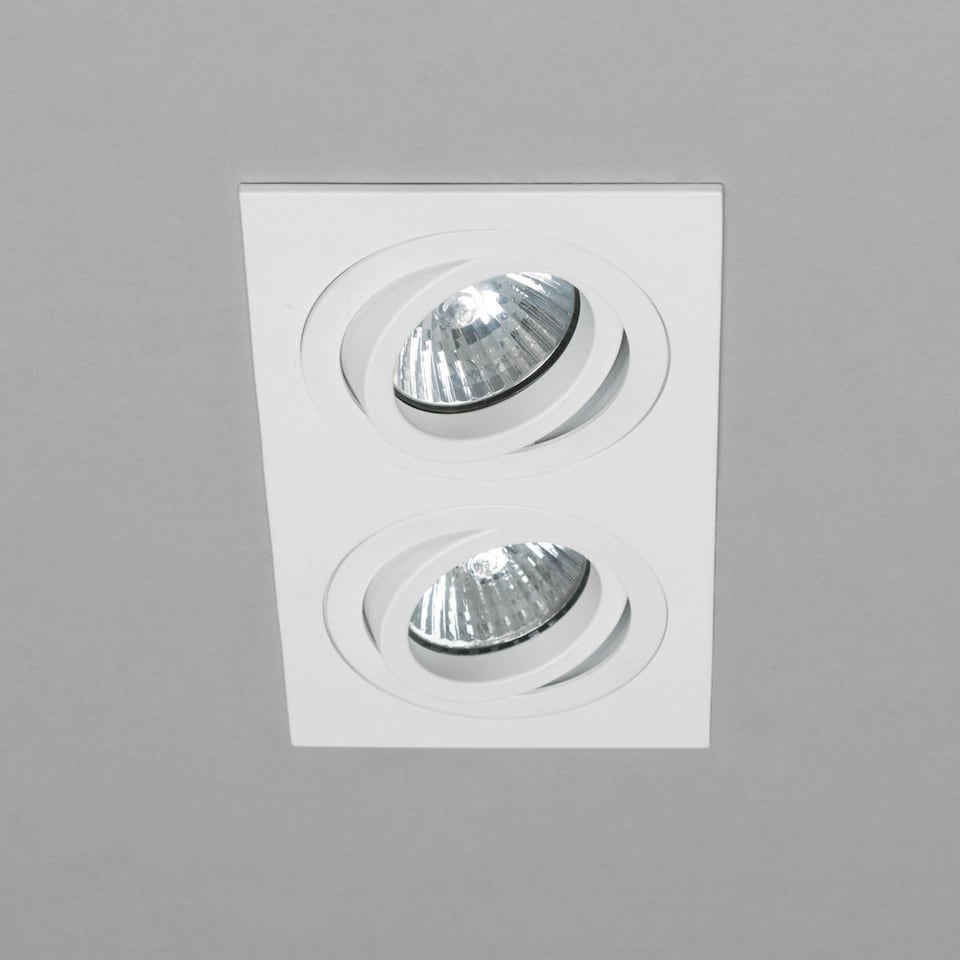 image 1 of BHS Faina 2 Light Adjustable Double Recessed Spotlight | White | White | 1