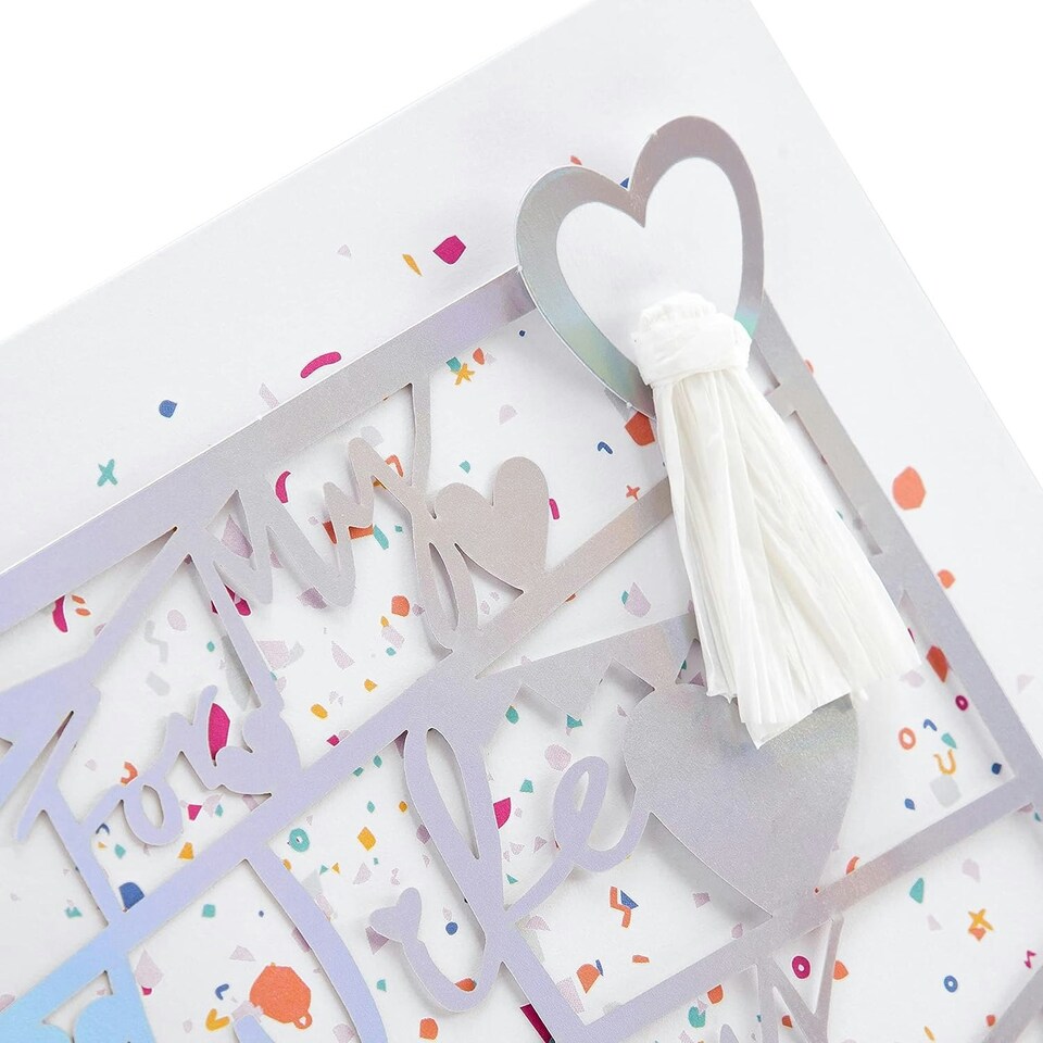 image 1 of Die Cut Holographic Design Wife Large Birthday Card