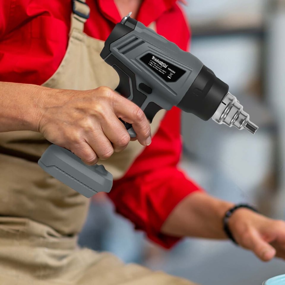 image 1 of Traderight 21V Cordless Heat Gun Handheld Hot Air Tool with 5 Nozzles