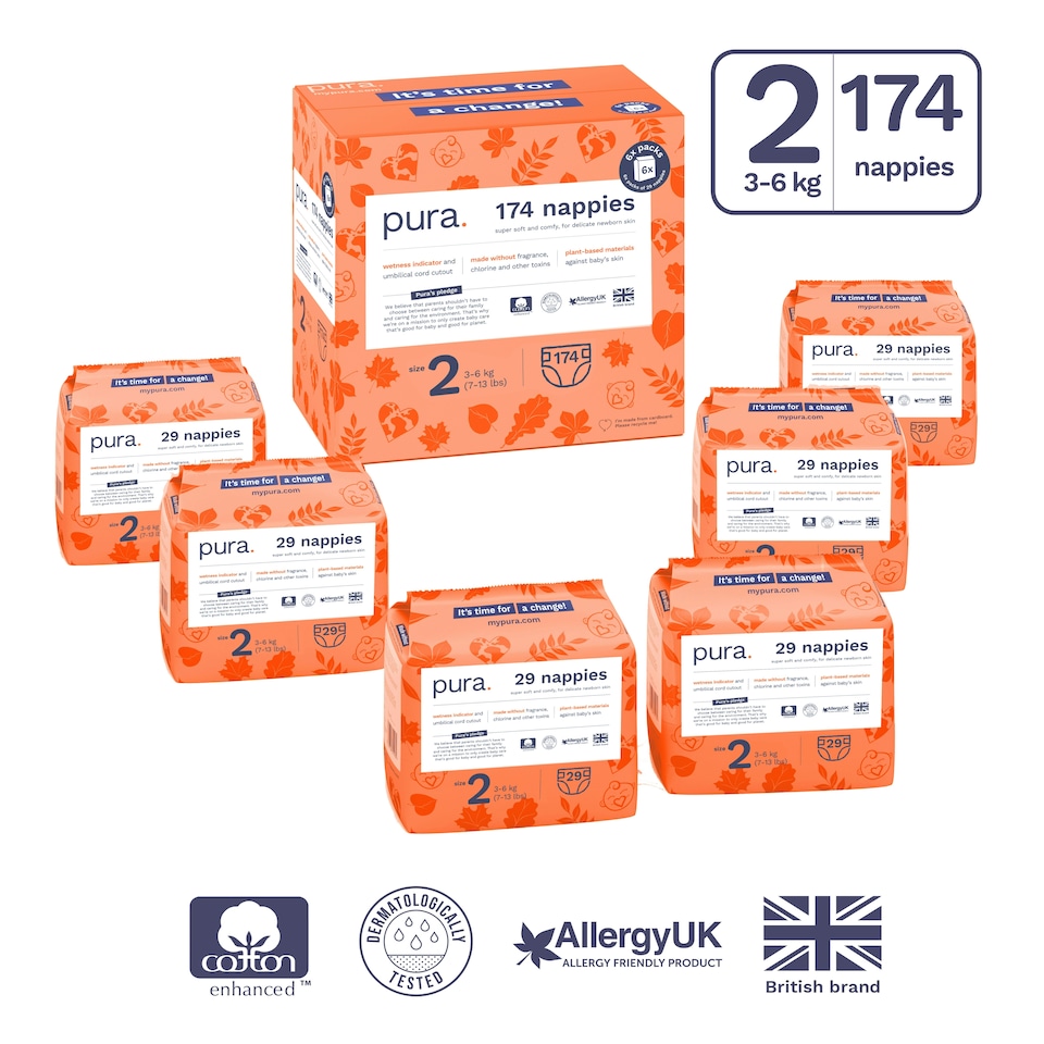 image 1 of Pura Soft & Sensitive Nappies Size 2, 174ct
