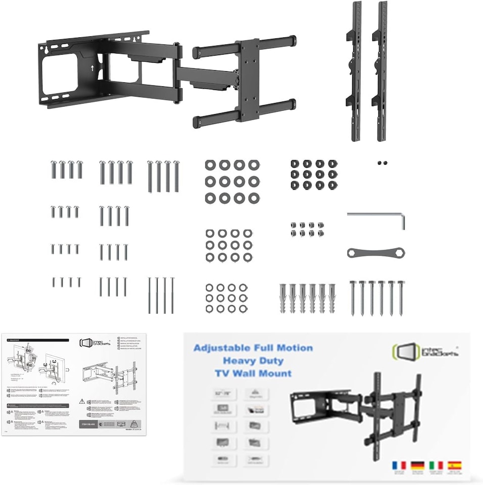image 1 of Heavy Duty Swivel and Tilt TV Wall Bracket for 32 to 70 Inch Screens, Long Reach Arm