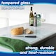 image 2 of Harbour Housewares Glass Placemats - 30x20cm - Marble - Set of 6 Rectangular Heatproof Mats White